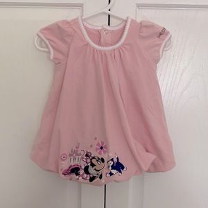 Disney Park Pink Embroidered Minnie Mouse Dress